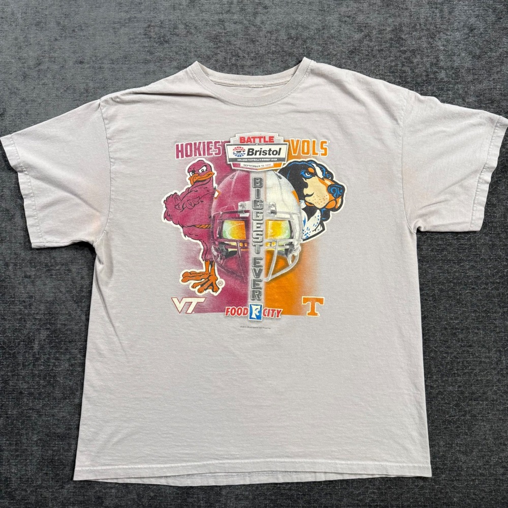 Battle at Bristol 2016 Virginia Tech Hokies vs Tennessee Vols Gray T-Shirt Mens